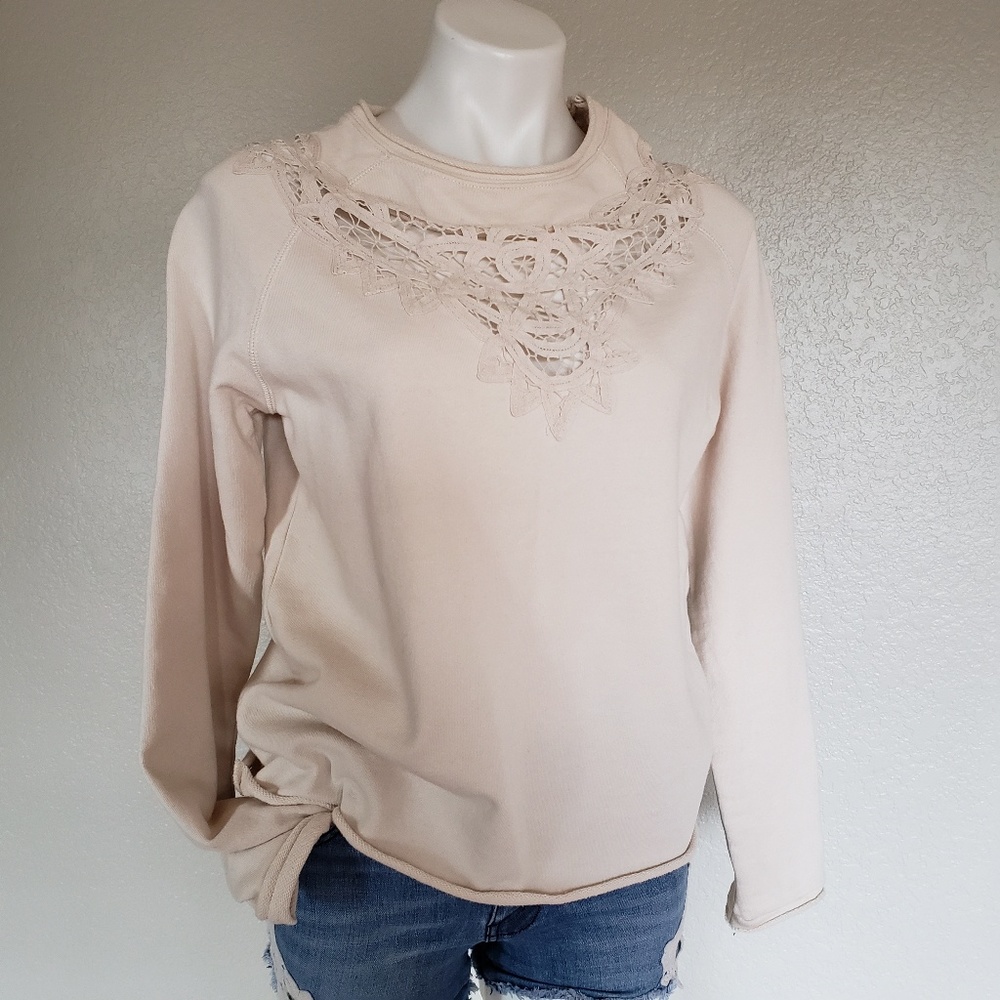 H&M | Cotton Oatmeal Cutout Sweater S